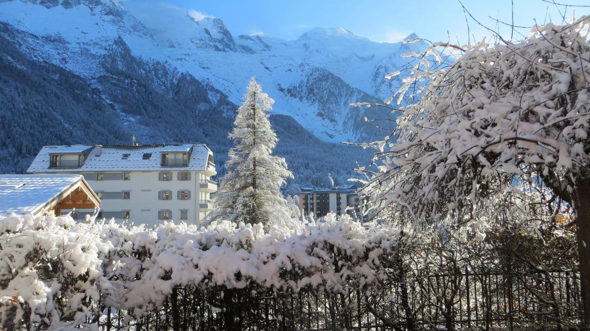 Les Alpins - Centre De Chamonix - Renove Avec Jardin Et Vue Imprenable Sur Le Montblanc Apartman Kültér fotó
